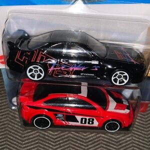 Nissan Skyline GT-R and Ford Focus Toy Cars - Black and Red Lot
